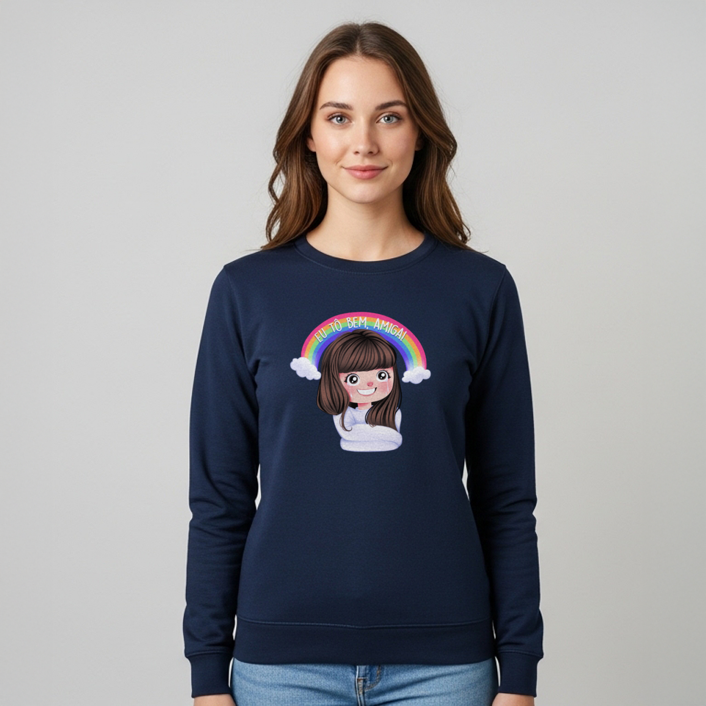 Moletom Fechado "Eu Tô Bem, Amiga!"