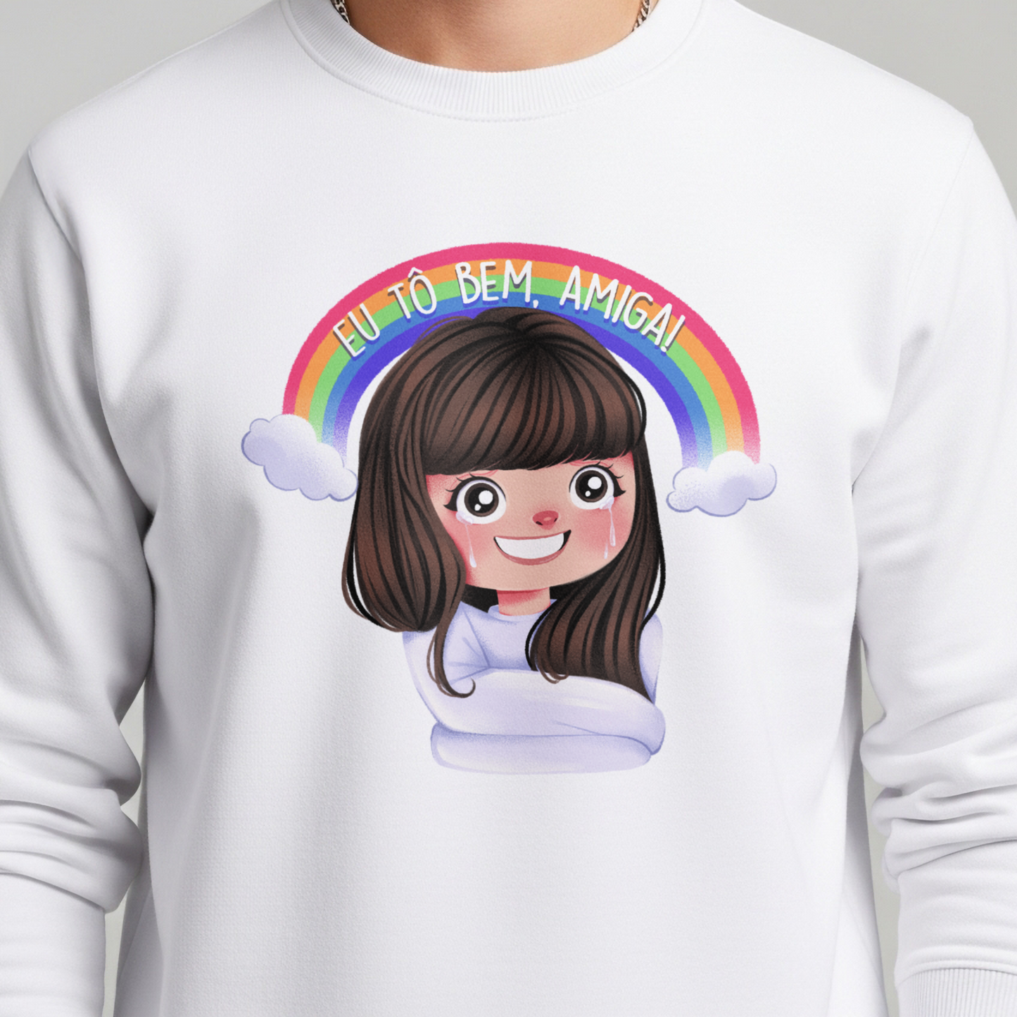 Moletom Fechado "Eu Tô Bem, Amiga!"