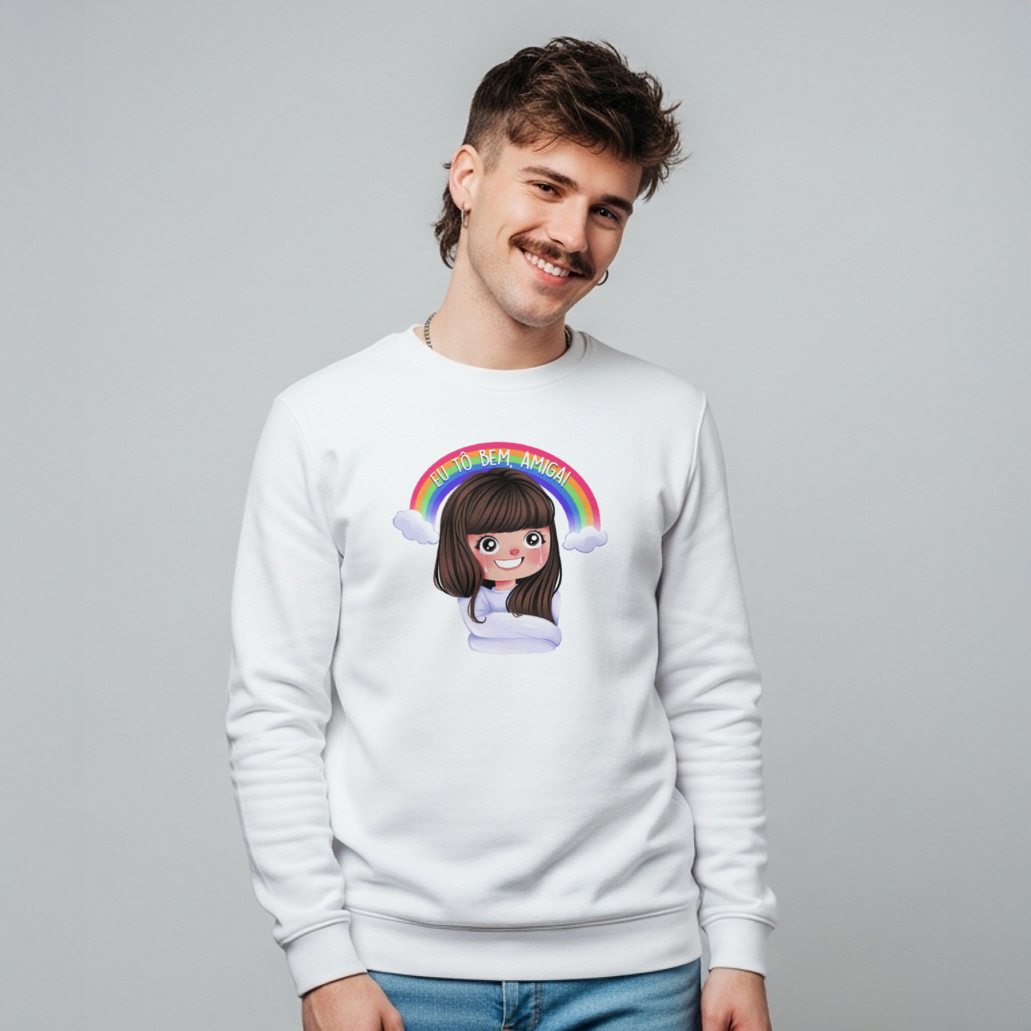 Moletom Fechado "Eu Tô Bem, Amiga!"