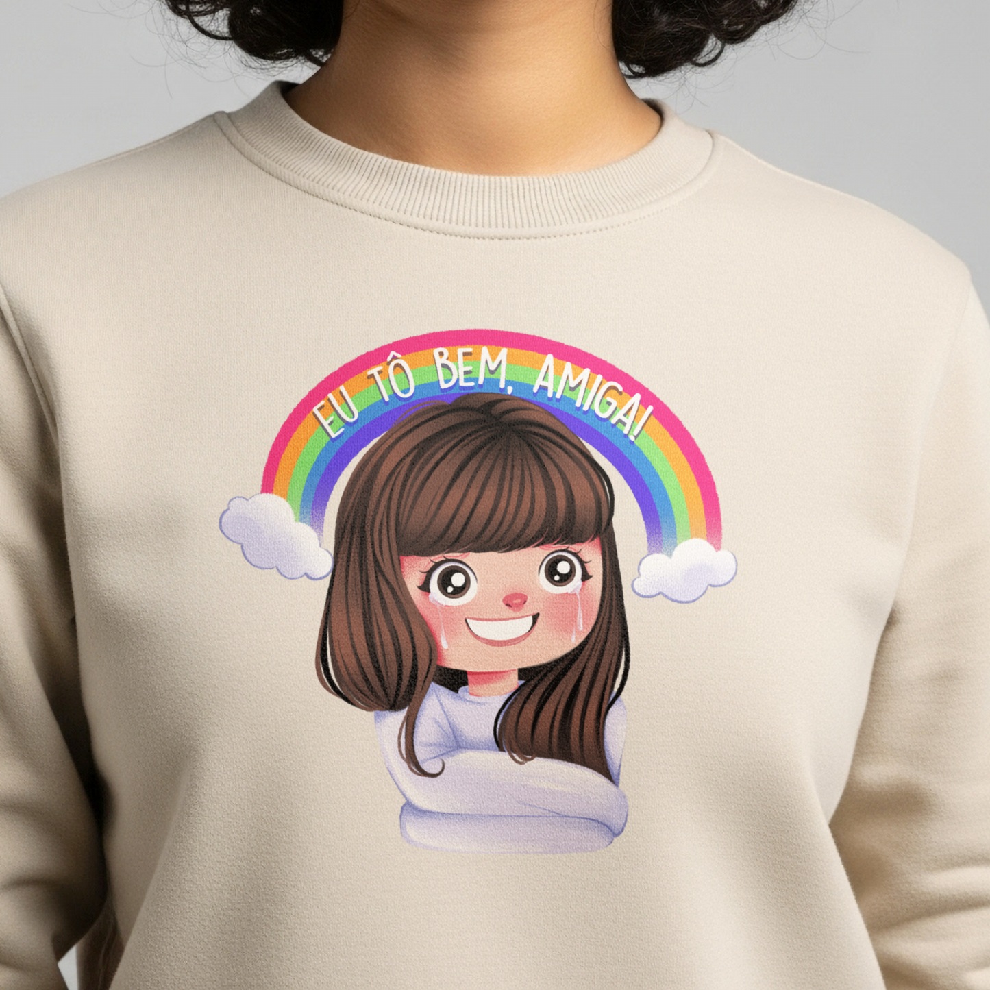 Moletom Fechado "Eu Tô Bem, Amiga!"