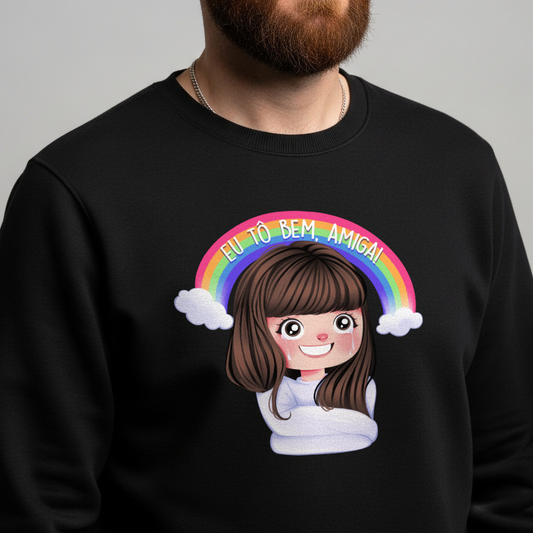 Moletom Fechado "Eu Tô Bem, Amiga!"
