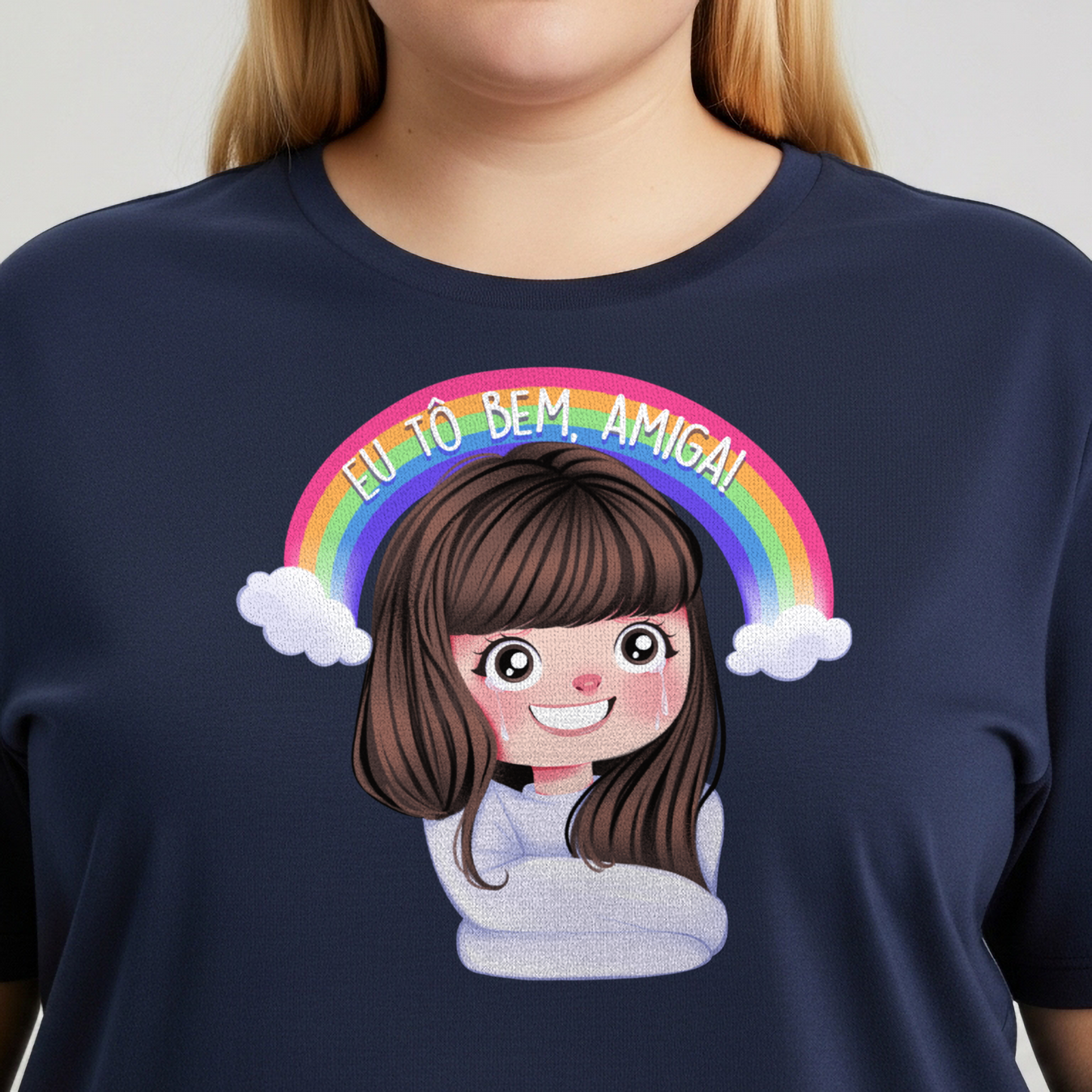 Camiseta Plus Size "Eu Tô Bem, Amiga!"
