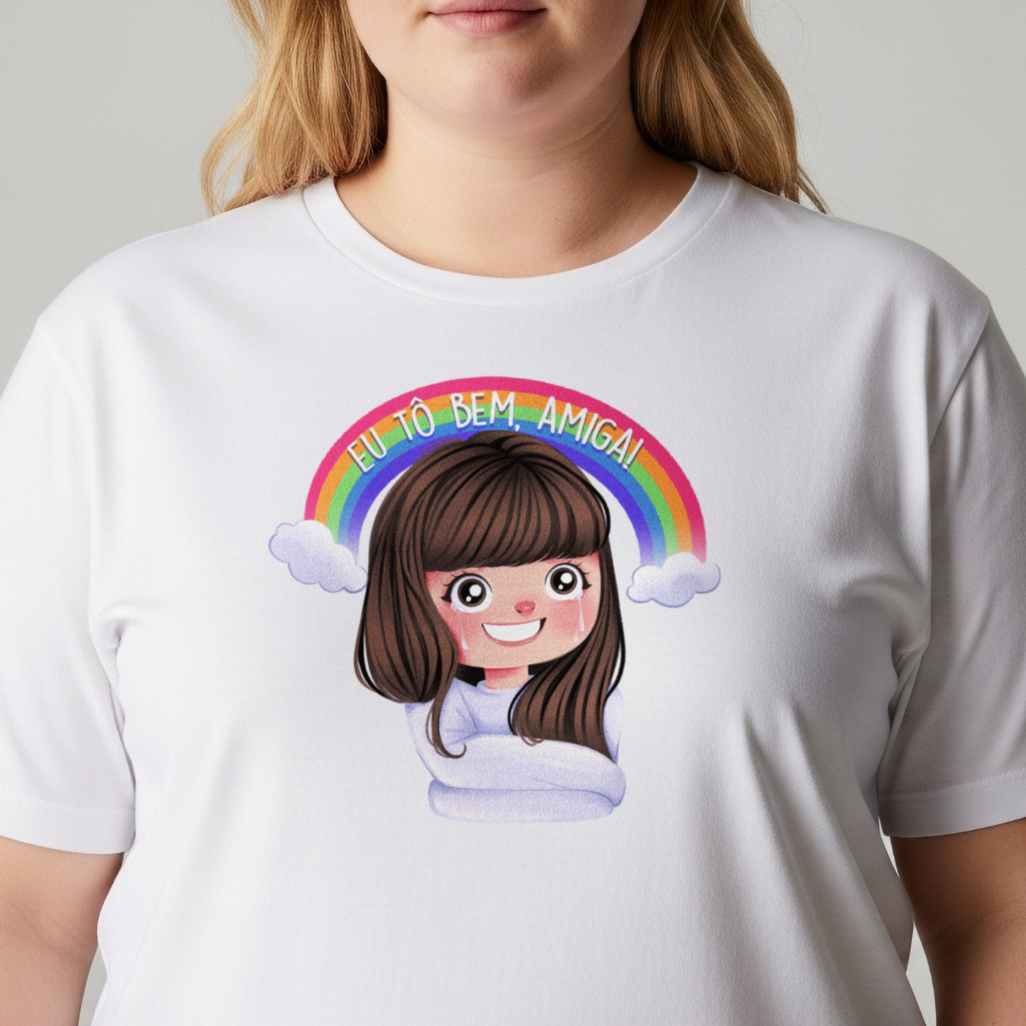 Camiseta Plus Size "Eu Tô Bem, Amiga!"