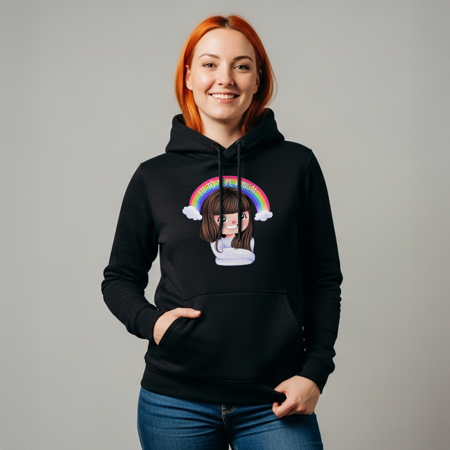 Moletom Canguru "Eu Tô Bem, Amiga!"