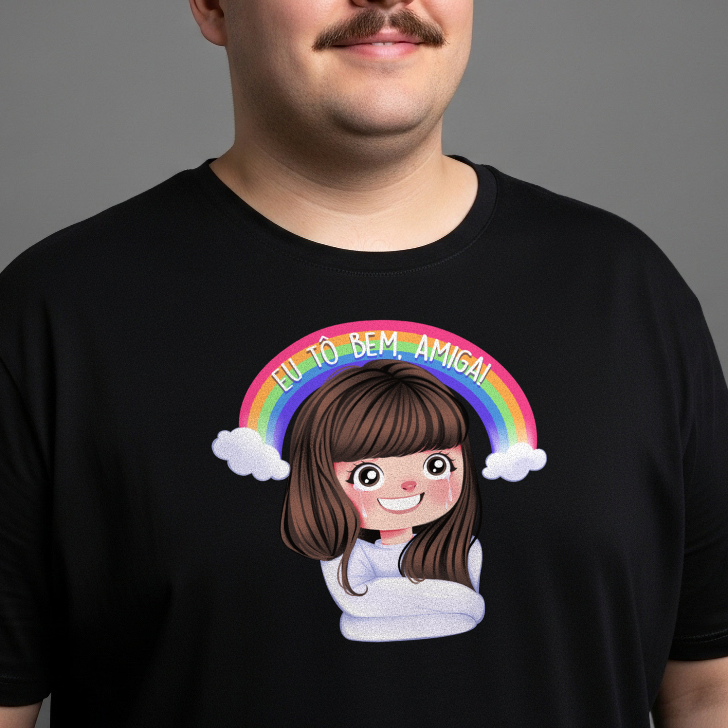 Camiseta Plus Size "Eu Tô Bem, Amiga!"